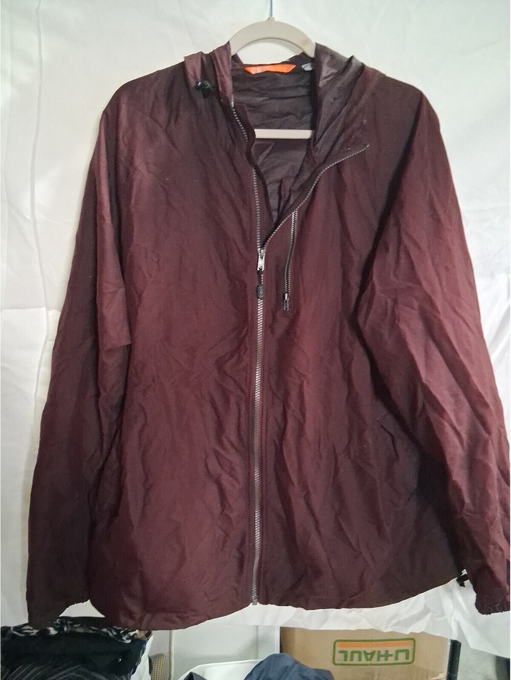 Cutter Buck CBUK Jacket Mens Size XL Maroon Full Zip Windbreaker Golf Coat